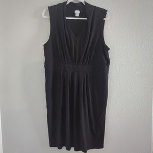 Chico's Dress Black Tank Top Sleeveless V-neck Knee-Length Midi Size 3, XL